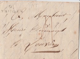LAC Gffe Linéaire Noire 91/BRUGES Datée 16/8/1813 Dans Le Texte V. Louvain (Brugge - Leuven) - 1794-1814 (Französische Besatzung)
