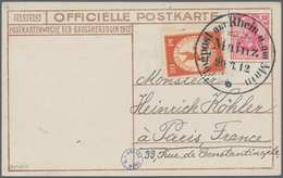 00622 Flugpost Deutschland: 1912. Airmail Rhein Main, Mainz 20.6.12, Each Destination Paris. Lot Of 2 Pict - Posta Aerea & Zeppelin