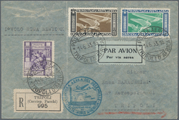 00630 Flugpost Übersee: 1933, Balbo Squadron Flight, Tripolitania, Airmails 19.75l. Black/brown, 44.75l. U - Tripolitania