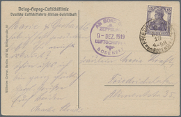 00641 Zeppelinpost Deutschland: 1919, (9.12.), LZ 120 Bodensee, Delag-Hapag Airship Line, Luxury Card With - Posta Aerea & Zeppelin