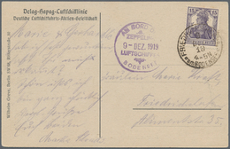 00641 Zeppelinpost Deutschland: 1919, (9.12.), LZ 120 Bodensee, Delag-Hapag Airship Line, Luxury Card With - Correo Aéreo & Zeppelin