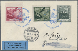 00642 Zeppelinpost Europa: 1932, Liechtenstein - DAMAGE DURING POSTAL PICKUP. On The Reverse Violet Three - Autres - Europe