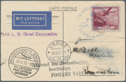 00643 Zeppelinpost Europa: 1932, Liechtenstein - DAMAGE DURING POSTAL PICKUP. Front Side Black Three Line - Sonstige - Europa