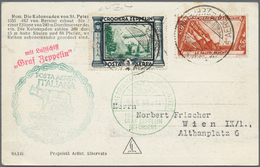 00644A Zeppelinpost Europa: 1933, ITALY TRIP LZ 127, Group Of 13 Covers/cards Franked With Italian (12) And - Otros - Europa