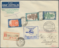 00645 Zeppelinpost Übersee: 1933, French Sudan, Tombouctou, Treaty State Highlight, Registered Cover Via F - Zeppeline