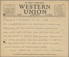 00647 Zeppelinpost Übersee: 1937, Hindenburg Disaster Survivor Correspondence:  - Original Telegram Of "We - Zeppelin