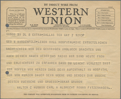 00647 Zeppelinpost Übersee: 1937, Hindenburg Disaster Survivor Correspondence:  - Original Telegram Of "We - Zeppelines