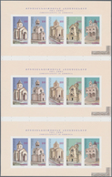 00651 Thematik: Bauwerke-Kirchen / Buildings-churches: 1998, Armenia. Sheet Containing A Vertical Strip Of - Churches & Cathedrals
