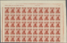 00663 Thematik: Rotes Kreuz / Red Cross: 1938, Spain. IMPERFORATE Upper Partial Sheet With 50 Stamps Of Th - Rotes Kreuz