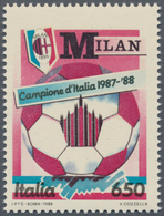 00670 Thematik: Sport-Fußball / Sport-soccer, Football: 1988. 650 L "Italian Football Championship". AC Mi - Otros & Sin Clasificación