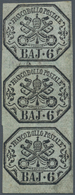 00704 Italien - Altitalienische Staaten: Kirchenstaat: 1852: 6 Baj. Greenish Gray, In A Vertical Strip Of - Papal States
