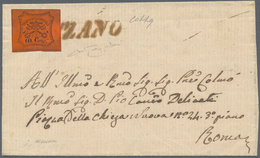 00719 Italien - Altitalienische Staaten: Kirchenstaat: 1867, GENZANO: 10 Cents Orange Vermilion On Letter - Etats Pontificaux