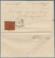 00721 Italien - Altitalienische Staaten: Kirchenstaat: 1867: GIULIANO, Very Rare Post Mark In Slanted Bloc - Kerkelijke Staten