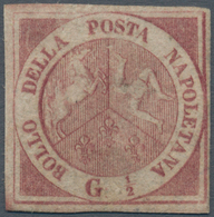 00742 Italien - Altitalienische Staaten: Neapel: 1858, ½ Grana Carmine, Second Plate, Mint With Original G - Napoli