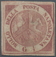 00742 Italien - Altitalienische Staaten: Neapel: 1858, ½ Grana Carmine, Second Plate, Mint With Original G - Neapel