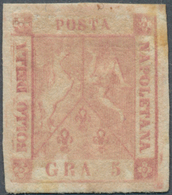 00746 Italien - Altitalienische Staaten: Neapel: 1858: 5 Grana, First Plate, Brownish Pink, Mint With Gum, - Nápoles