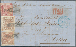 00748 Italien - Altitalienische Staaten: Neapel: 1858: 20 Gr, 10 Gr And 5 Gr On "PD" Letter From NAPLES 29 - Napoli