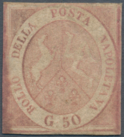 00751 Italien - Altitalienische Staaten: Neapel: 1859, 50 Gr Rose, Signed Friedl And Bloch, Sassone 28,000 - Napoli