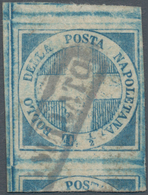 00757 Italien - Altitalienische Staaten: Neapel: 1860: ½ T "Croce Di Savoia" Blue, Fresh Colour, In Specta - Nápoles