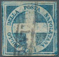 00758 Italien - Altitalienische Staaten: Neapel: 1860: ½ Blue Tornese Called "Crocetta", With The Variety - Napoli