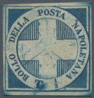 00760 Italien - Altitalienische Staaten: Neapel: 1860, 6. Dec: ½ Tornese, Savoyan Cross, Darc Blue, Mint W - Nápoles