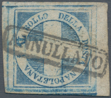 00762 Italien - Altitalienische Staaten: Neapel: 1860: ½ T "Croce Di Savoia", Dark Blue In Wonderfully Int - Naples