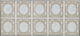 00767 Italien - Altitalienische Staaten: Neapel: 1861, ½ Grana Brown, Proof In Adopted Color, With Inverte - Naples