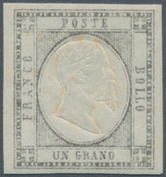 00770 Italien - Altitalienische Staaten: Neapel: 1861, 1 Grano, Silver Grey (Sassone 19 D), Unused, With C - Nápoles