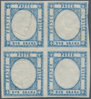 00775 Italien - Altitalienische Staaten: Neapel: 1861, 2 Grana, Block Of Four, The Two Copies On The Right - Napels