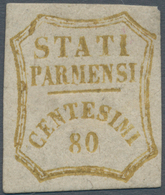 00789 Italien - Altitalienische Staaten: Parma: 1859, Provisorial Government, 80 Cent, Bistre. Position 34 - Parma