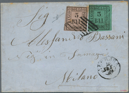 00795 Italien - Altitalienische Staaten: Romagna: 1859, 3b. Black On Dark Green (distinctive Pre-printing - Romagna