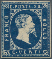 00800 Italien - Altitalienische Staaten: Sardinien: 1851, 20 Cents Blue, Mint. (Sassone 2d, ? 24,000); Sig - Sardinien
