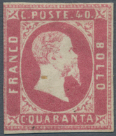 00805 Italien - Altitalienische Staaten: Sardinien: 1851: 40 Cents Rose, Mint With Original Gum, Touched A - Sardinien