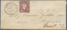 00807 Italien - Altitalienische Staaten: Sardinien: 1851: 40 Cents Rose On A Small Envelope Dated 16 July - Sardinië