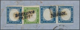 00828 Italien - Altitalienische Staaten: Sardinien: 1859: "BOVEGNO 19 Sett" And "RACOM", Both Slant Block - Sardinia