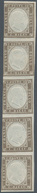 00837 Italien - Altitalienische Staaten: Sardinien: 1859: 10 Cents Brownish Gray "grayish Sepia", Vertical - Sardinia