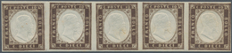 00839 Italien - Altitalienische Staaten: Sardinien: 1858: 10 Cents Dark Chocolate Brown, 1859 Printing, Ho - Sardinië