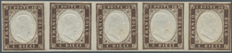 00839 Italien - Altitalienische Staaten: Sardinien: 1858: 10 Cents Dark Chocolate Brown, 1859 Printing, Ho - Sardinien