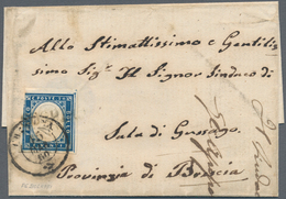 00846 Italien - Altitalienische Staaten: Sardinien: 1860: SOSPIRO, Rare Austrian Post Mark In Block Letter - Sardinië