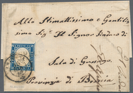 00846 Italien - Altitalienische Staaten: Sardinien: 1860: SOSPIRO, Rare Austrian Post Mark In Block Letter - Sardinien