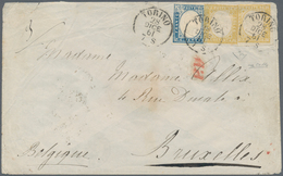 00848 Italien - Altitalienische Staaten: Sardinien: 1861: Letter From Turin To Brussels, Franked For 1,80 - Sardegna