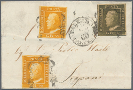 00865 Italien - Altitalienische Staaten: Sizilien: 1859, 1/2 Grano, Second Plate, Orange, Palermo Paper, T - Sicilië
