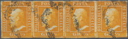 00866 Italien - Altitalienische Staaten: Sizilien: 1859, 1/2 Grano, Orange, Second Table, Horizontal Strip - Sicilia