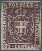 00914 Italien - Altitalienische Staaten: Toscana: 1860: Provisional Government: 1 Cent Brown Violet, Mint - Toscana