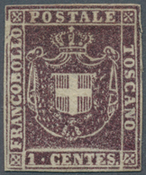 00914 Italien - Altitalienische Staaten: Toscana: 1860: Provisional Government: 1 Cent Brown Violet, Mint - Toskana