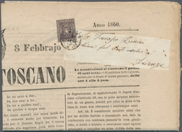 00917 Italien - Altitalienische Staaten: Toscana: 1860: Provisorial Government, 1 Cent. Violett Brown Tied - Toscana
