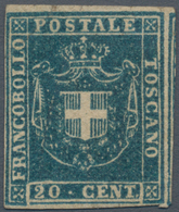 00922 Italien - Altitalienische Staaten: Toscana: 1860, Provisional Government, 20 Cents Blue, Mint With G - Toscane