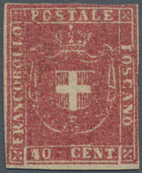 00925 Italien - Altitalienische Staaten: Toscana: 1860, Provisional Government, 40 Cents Carmine, Mint Wit - Tuscany