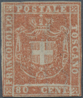 00928 Italien - Altitalienische Staaten: Toscana: 1860, 60 Cents Dark Orange Red, Unused Without Gum. ÷ 18 - Toskana