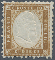 00932 Italien: 1862: 10 Cents Olive Bistre, Perforated 11 1/2 X 12, Mint With Original Gum; With Dr. Avi C - Marcophilia